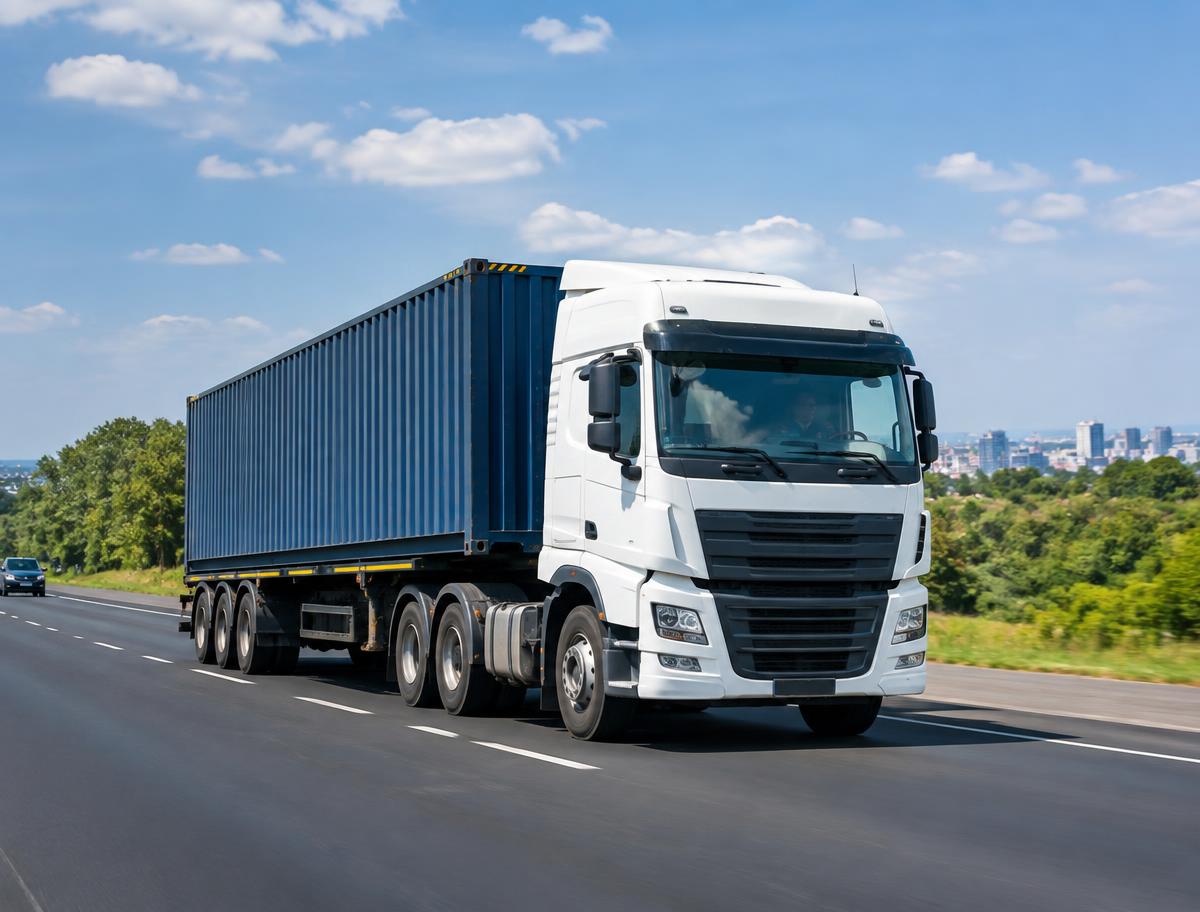 Freight truck on a Kenyan transport corridor